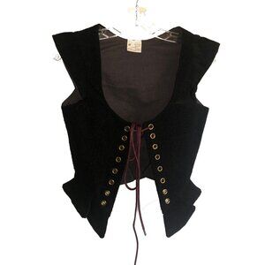 Renaissance Black Bodice Wing & Picadills Reversible Boned New Sz 8